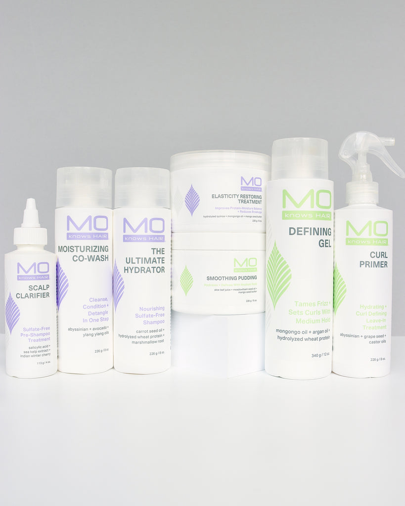 MoKnowsHair collection on gray background