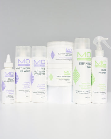 MoKnowsHair collection on gray background